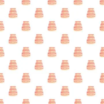 Wedding cake pattern celebrating sweet bakery dessert Illustrazione stock