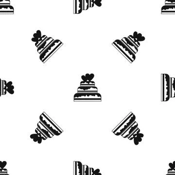 Wedding cake pattern seamless black Stock Illustration