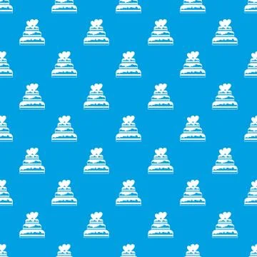 Wedding cake pattern seamless blue Illustrazione stock