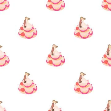 Wedding cake pattern seamless vector 스톡 일러스트