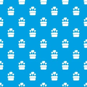 Wedding cake pattern vector seamless blue Stock Illustration