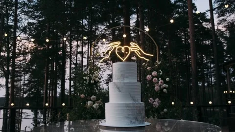 Wedding cake by the pier Stock Footage 271141326