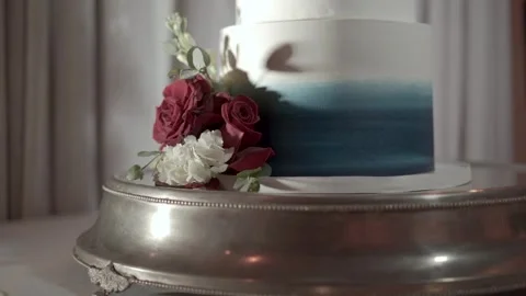 The Wedding Cake At The Reception Video stock 309121322
