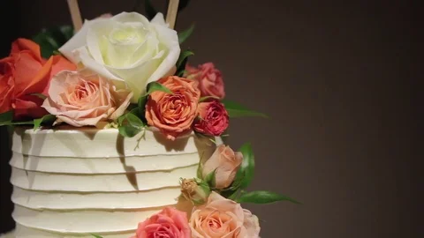 Wedding Cake Roses Stock Footage 73836869
