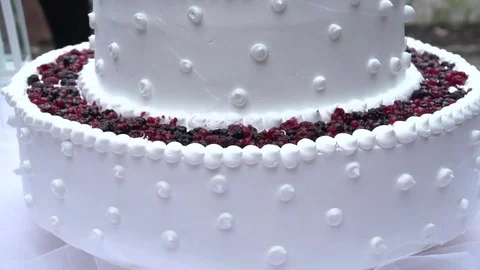 Wedding cake slow motion Stock Footage 81490610
