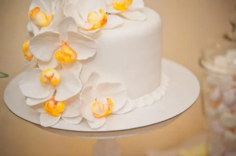 Wedding cake on a stand 8055. Stock Photos