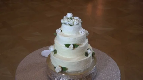 Wedding Cake Steadicam Super Slow Motion Video stock 122598505