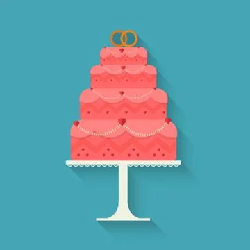 Wedding cake style flat Stock Illustration