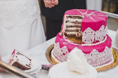 Wedding cake on the table 7967. Stock Photos