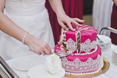 Wedding cake on the table 7968. Stock Photos