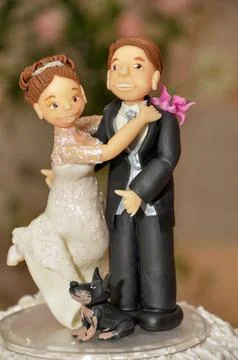 Wedding cake topper figures Stock Photos