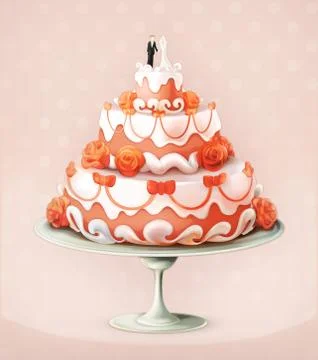 Wedding cake vector icon Illustrazione stock