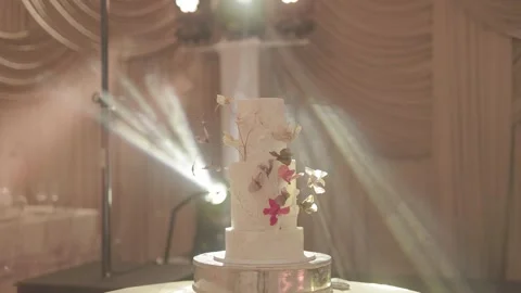 Wedding Cake at a wedding reception with backlight Video stock 278132808