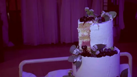The wedding cake . without a piece of cake Stock Footage 219282608