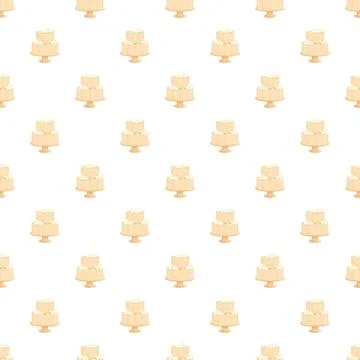 Wedding cakes seamless pattern celebrating special occasions Stock Illustration