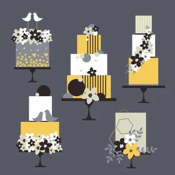 Wedding cakes.  Vector illustration. Stock Illustration