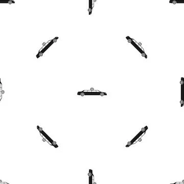 Wedding car decoration pattern seamless black Illustrazione stock