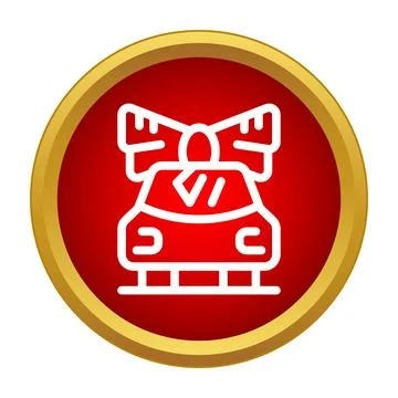 Wedding car icon on red button Stock Illustration