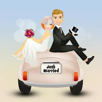 Wedding car Stock Illustration