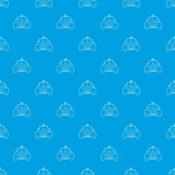 Wedding car pattern seamless blue 스톡 일러스트