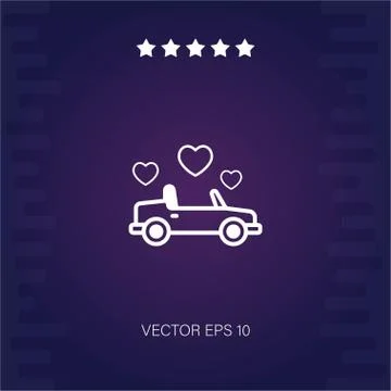 Wedding car vector icon Stock Illustration