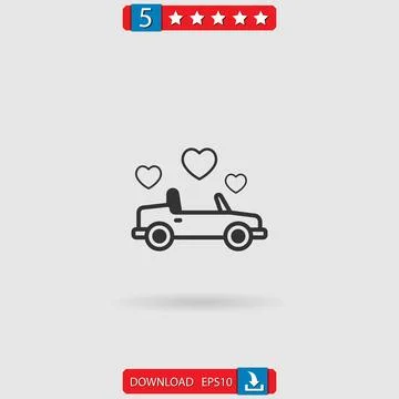 Wedding car vector icon Stock Illustration