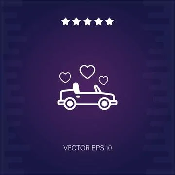 Wedding car vector icon Stock Illustration