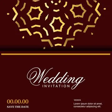 Wedding card with creative design and elegent style Illustrazione stock