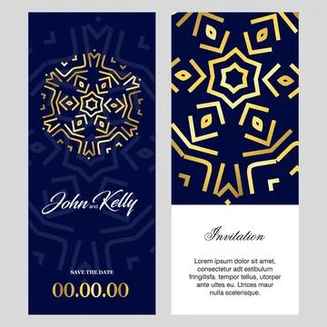 Wedding card with creative design and elegent style Illustrazione stock