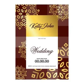 Wedding card with creative design and elegent style Illustrazione stock