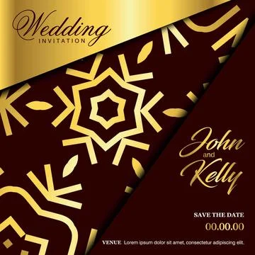 Wedding card with creative design and elegent style Illustrazione stock