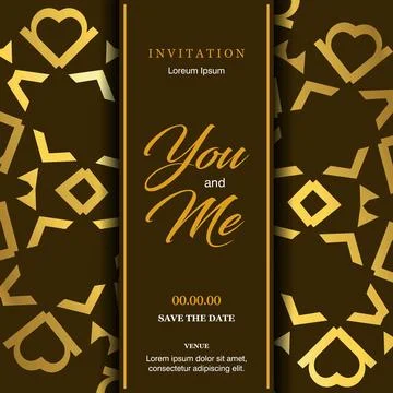 Wedding card with creative design and elegent style Stockillustratie