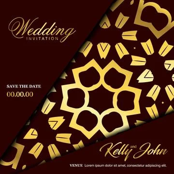 Wedding card with creative design and elegent style Stock Illustration
