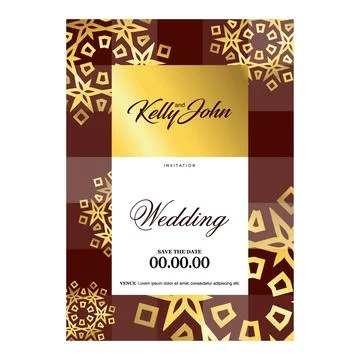 Wedding card with creative design and elegent style Stock Illustration