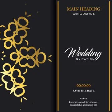 Wedding card with creative design and elegent style Illustrazione stock