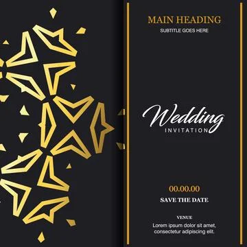 Wedding card with creative design and elegent style Stock Illustration