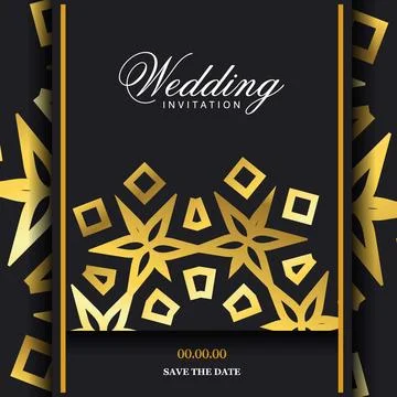 Wedding card with creative design and elegent style Stock Illustration