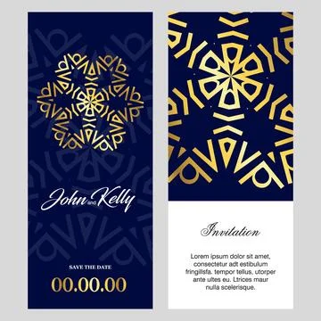 Wedding card with creative design and elegent style Stock Illustration