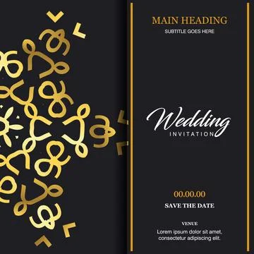 Wedding card with creative design and elegent style Illustrazione stock