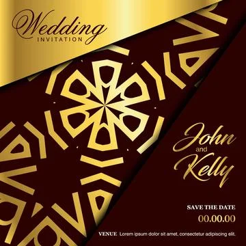 Wedding card with creative design and elegent style Stock Illustration