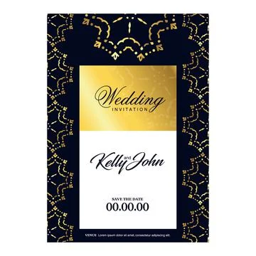 Wedding card with creative design and elegent style Illustrazione stock