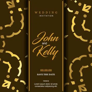 Wedding card with creative design and elegent style Illustrazione stock