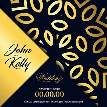 Wedding card with creative design and elegent style Stock Illustration