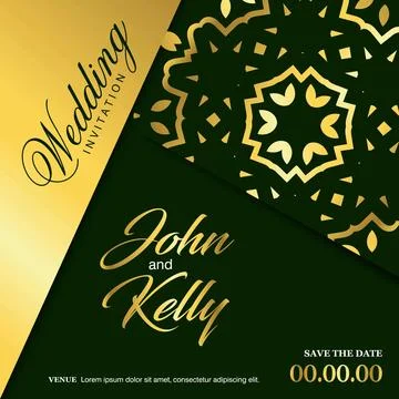 Wedding card with creative design and elegent style Stock Illustration