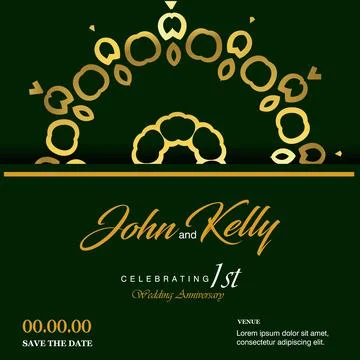 Wedding card with creative design and elegent style Illustrazione stock