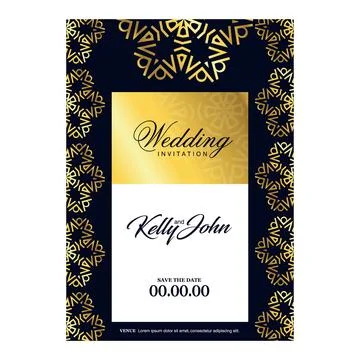 Wedding card with creative design and elegent style Stock Illustration