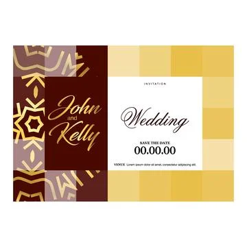 Wedding card with creative design and elegent style Illustrazione stock