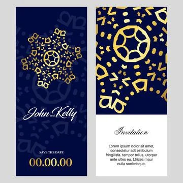 Wedding card with creative design and elegent style Illustrazione stock