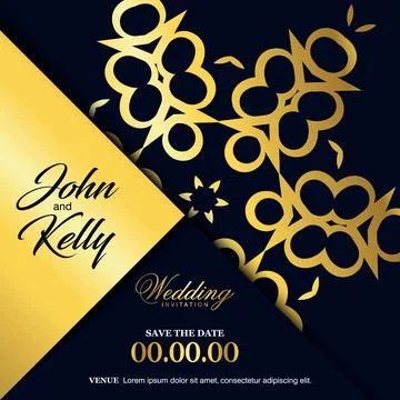 Wedding card with creative design and elegent style Stock Illustration