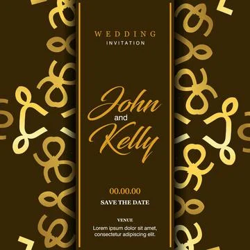 Wedding card with creative design and elegent style Illustrazione stock
